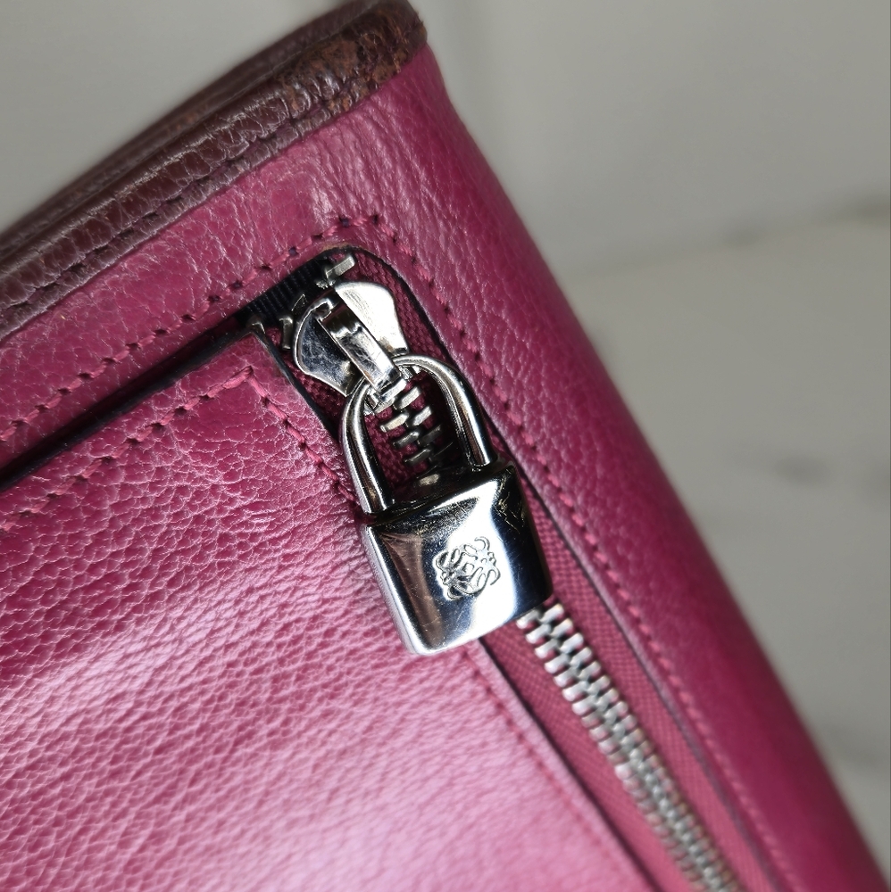 Loewe Anagram Raspberry Pink Leather Long Wallet - Picture 6 of 12